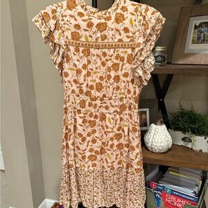 Floral Ruffle Sleeve Dress